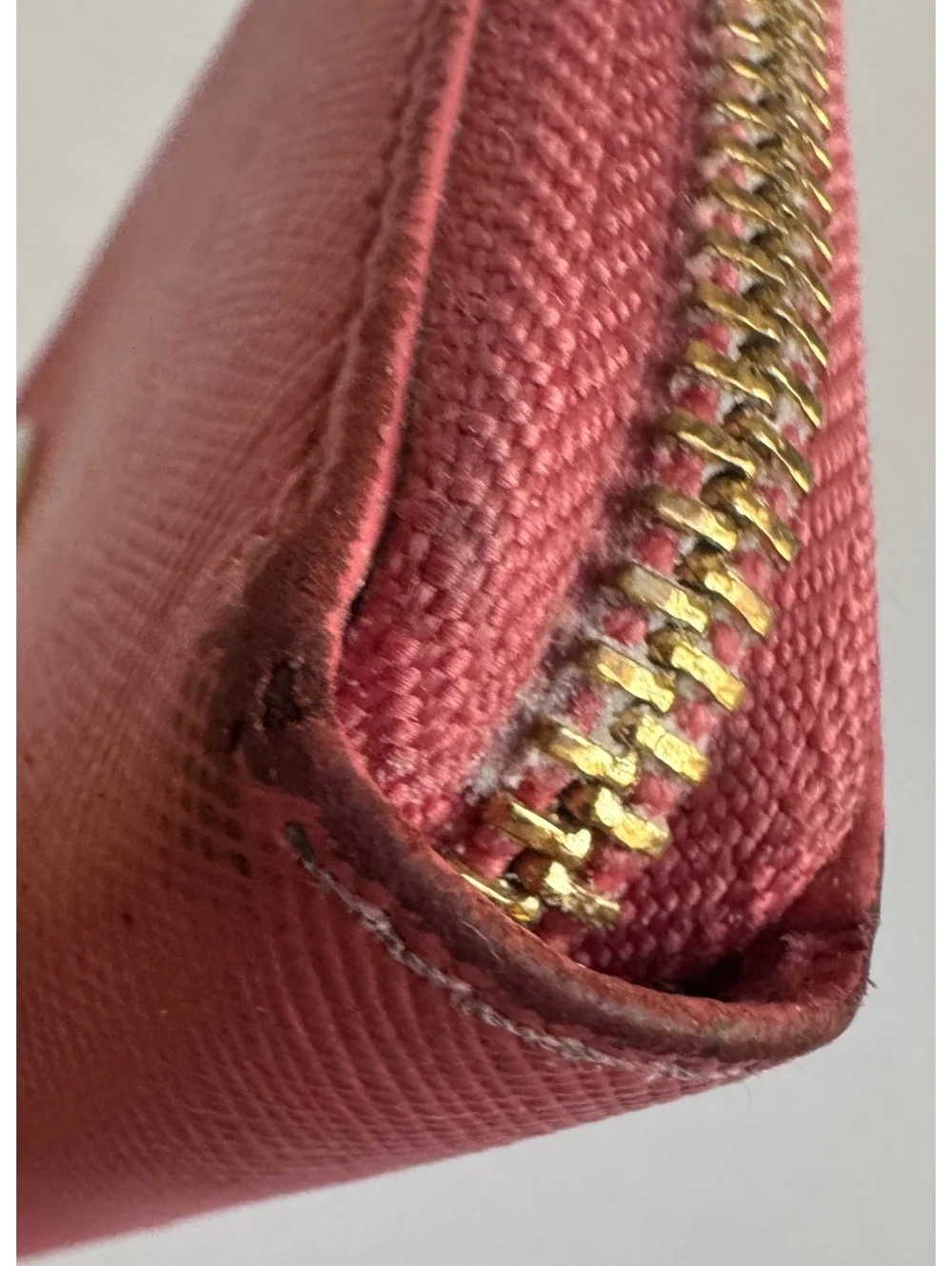 Tory Burch T80 Pink Saffiano Leather Zip Around Continental Wallet Gold Logo